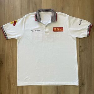 Vintage Goodyear Best in the Desert Off Road Racing White Polo Shirt Men’s XL